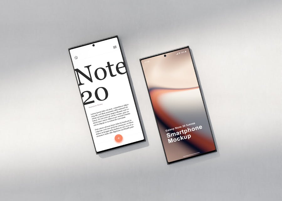 一套少见的手机Galaxy Note20 屏幕手机样机场景PSD素材