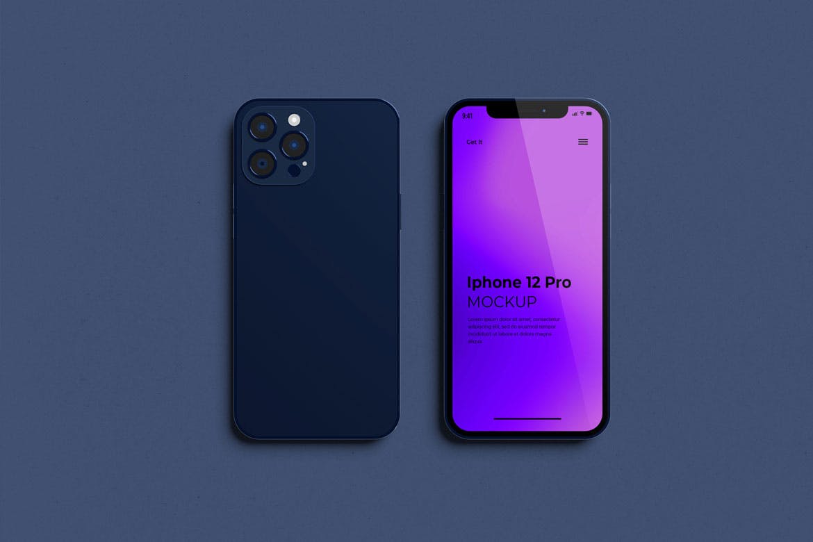 一套高分辨率IPhone 12 Pro手机PSD样机素材