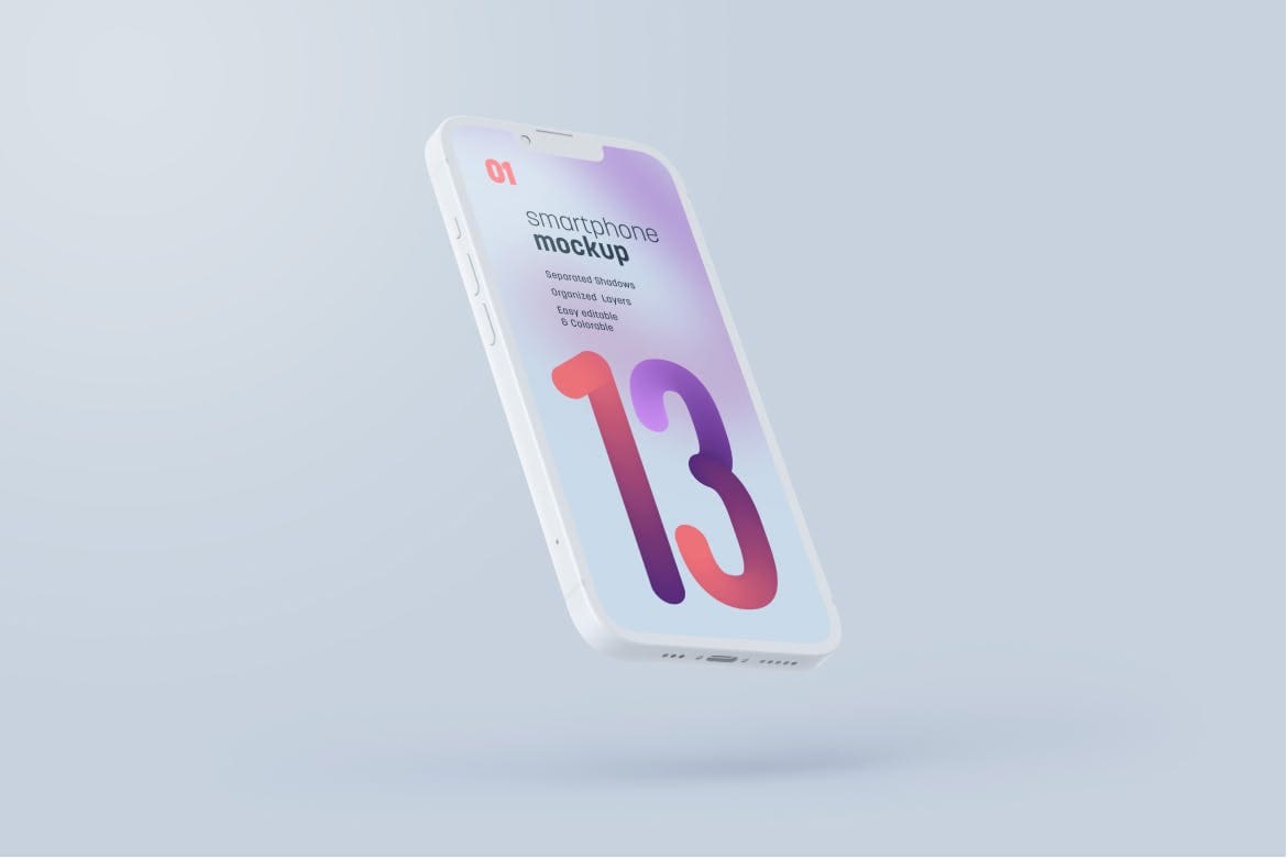 4种不同角度高品质iPhone 13 Pro 样机PSD素材包