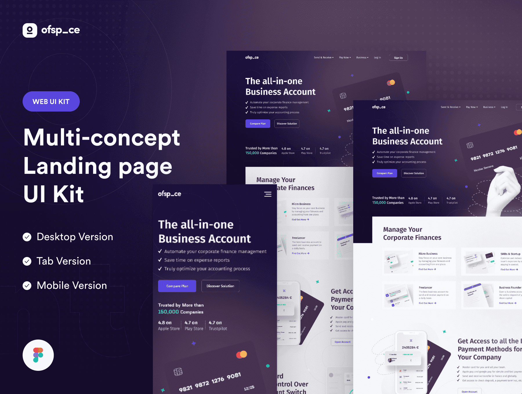 一套适用范围很广的WEB多概念登录界面（Figma）