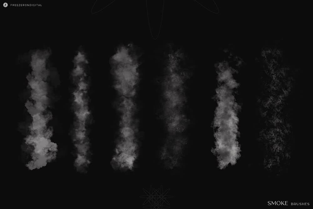 非常逼真的烟雾烟尘Procreate笔刷