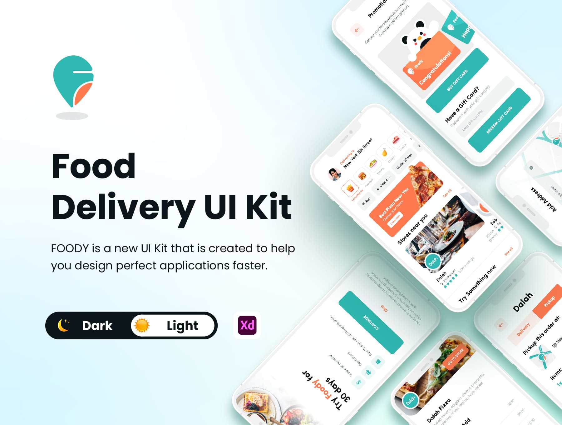 66个绿色餐饮食物类APP UI KIT素材包