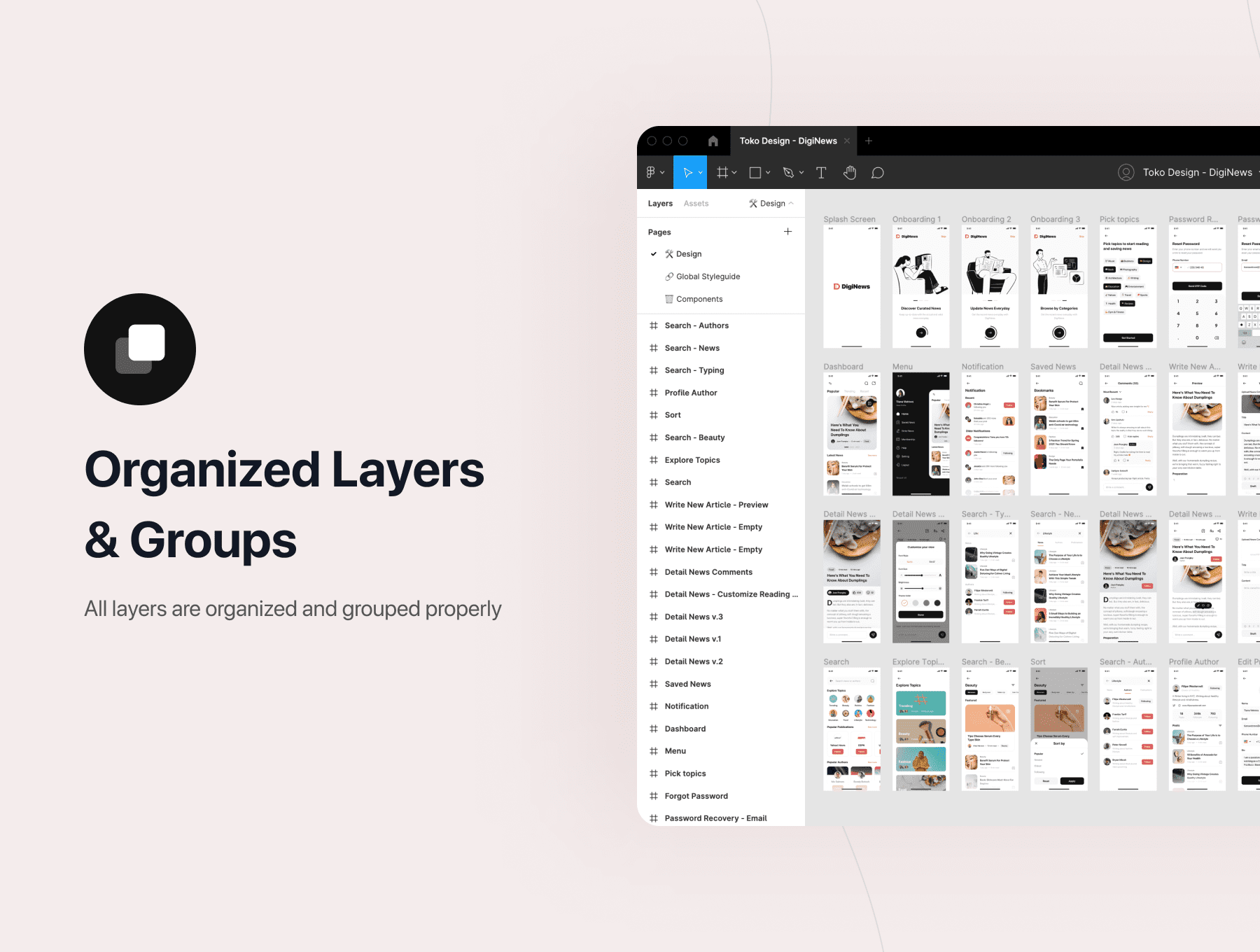 80个黑白红主色调新闻文章类移动端APP UI KIT素材包
