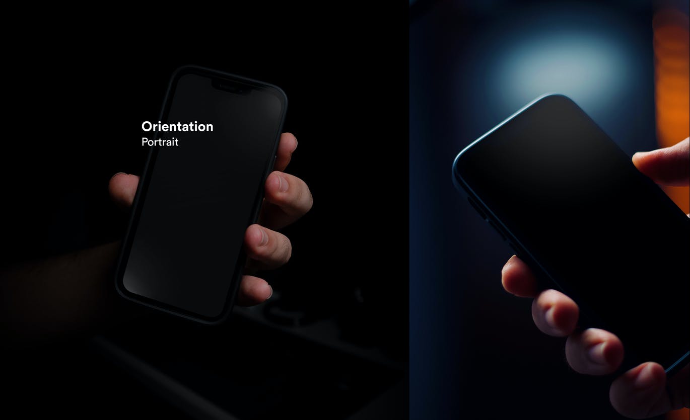 一套深色高质量iPhone APP UI样机PSD素材模型