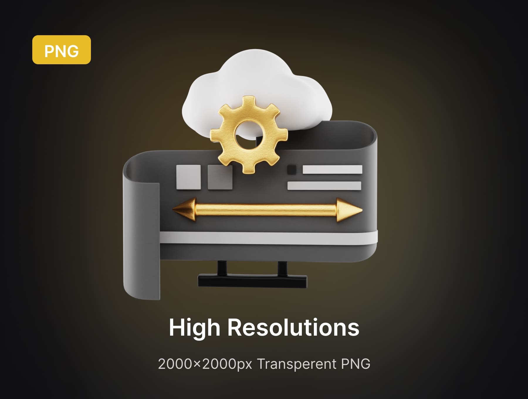 一套黑金互联网数据安全图标BLENDER 3D素材包