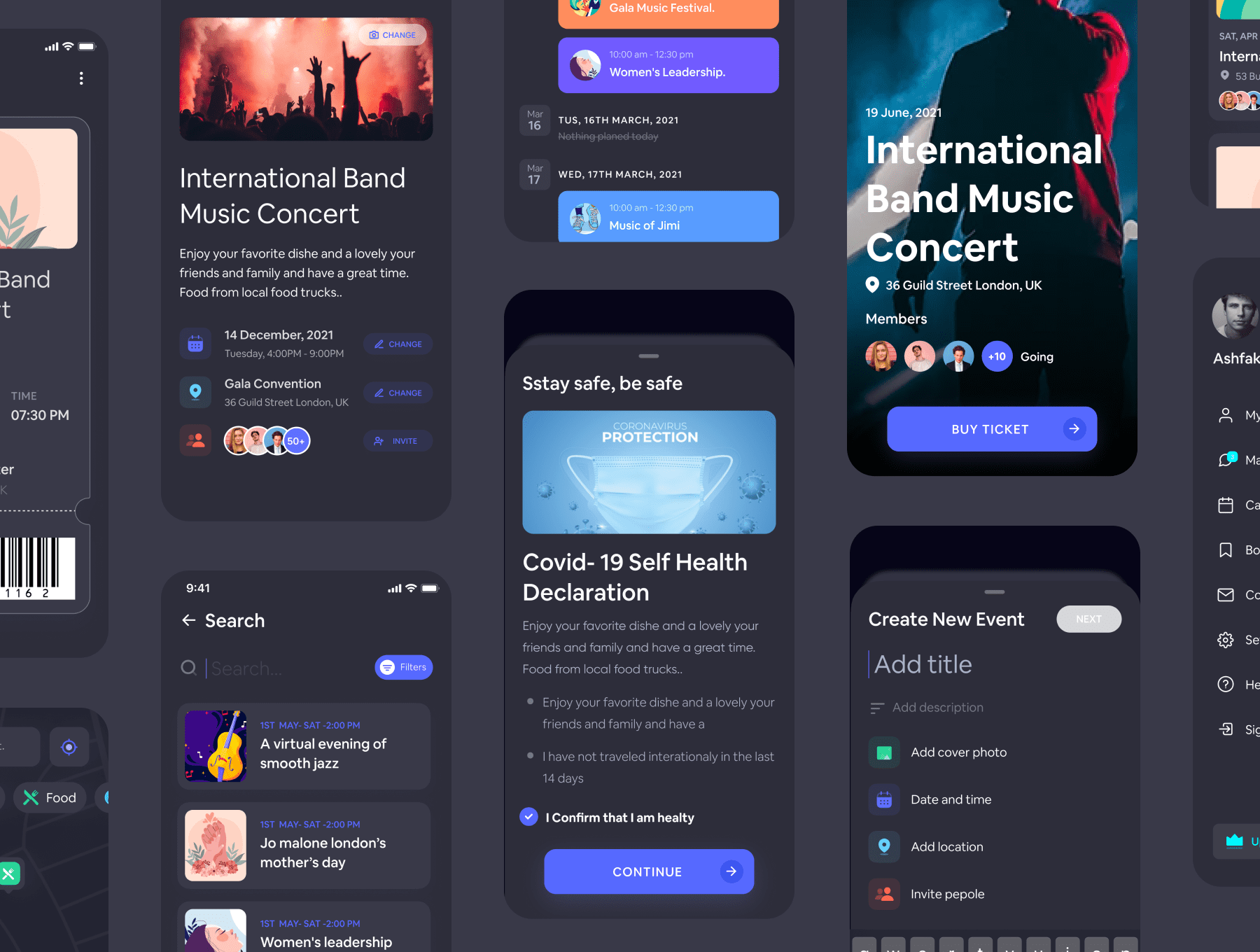 120+色彩多样的事件预订管理APP UI界面设计素材包