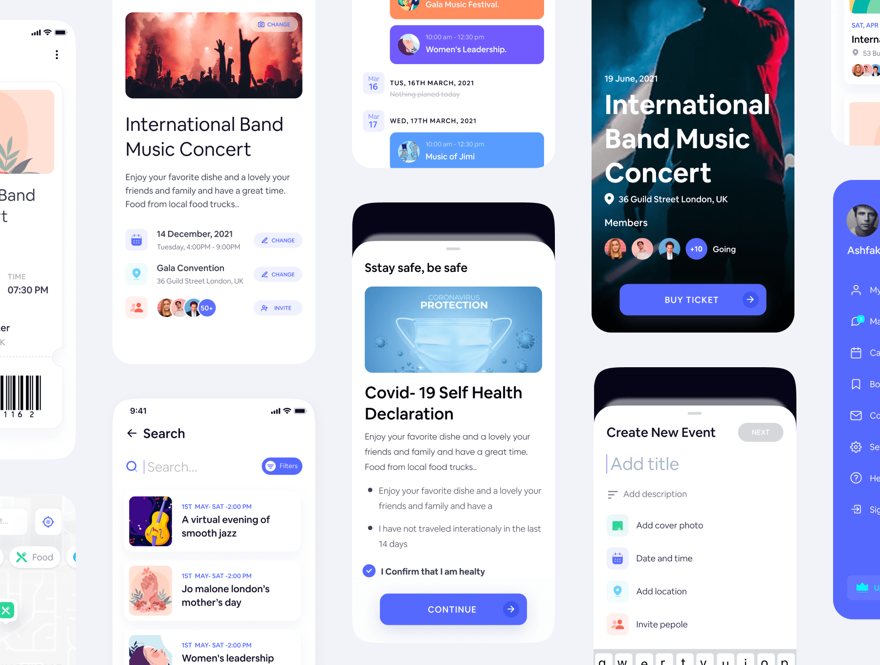 120+色彩多样的事件预订管理APP UI界面设计素材包