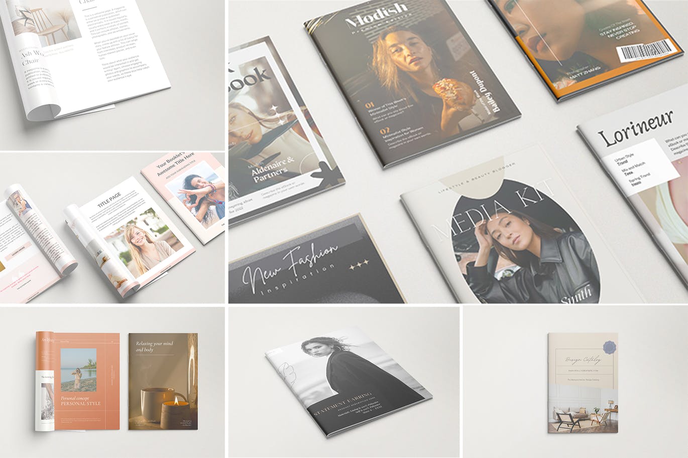 一套宣传册画册目录内页PSD模型素材