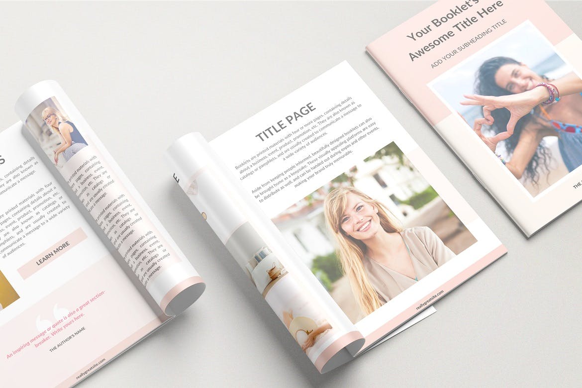 一套宣传册画册目录内页PSD模型素材