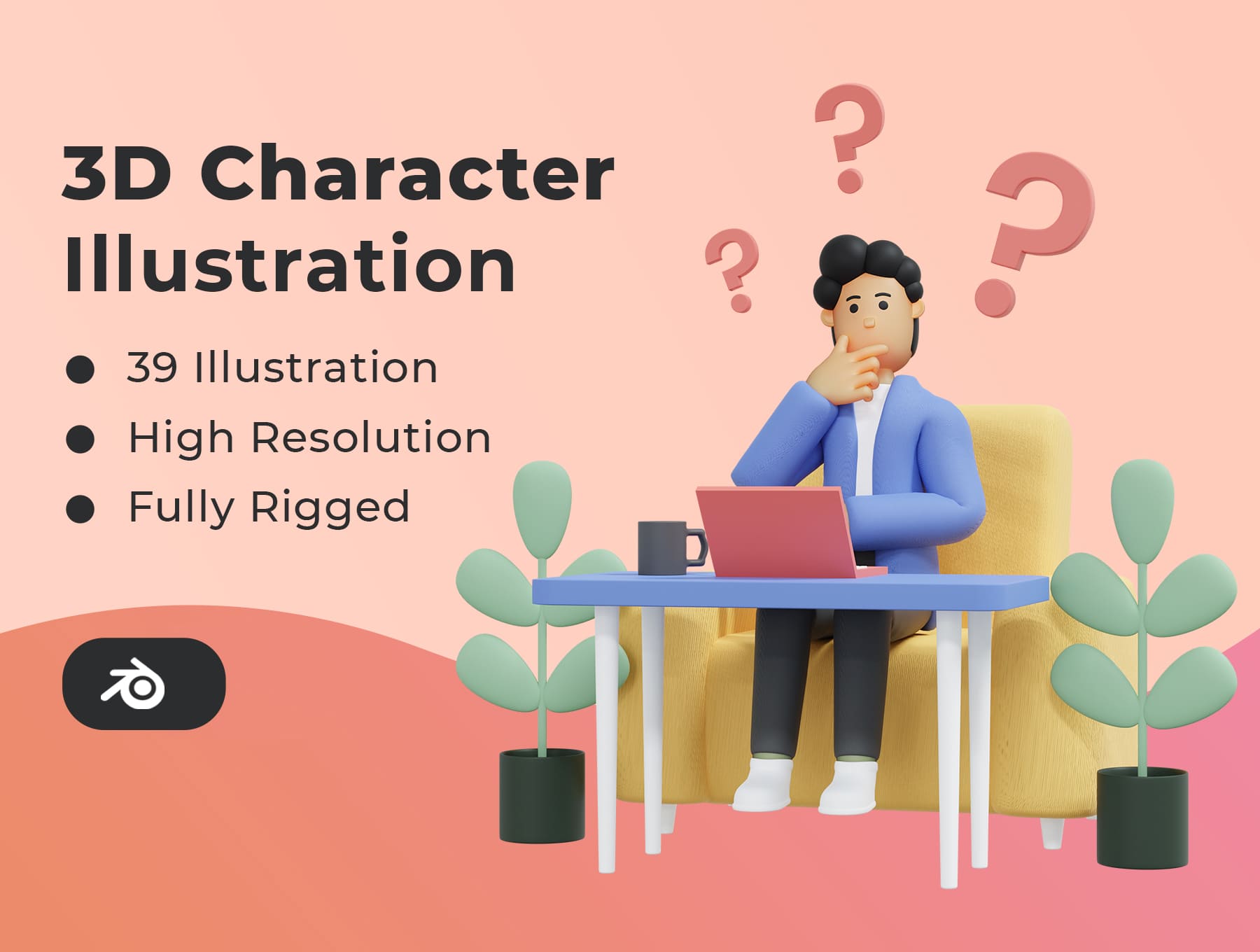 39个带场景元素的高品质3D人物模型素材