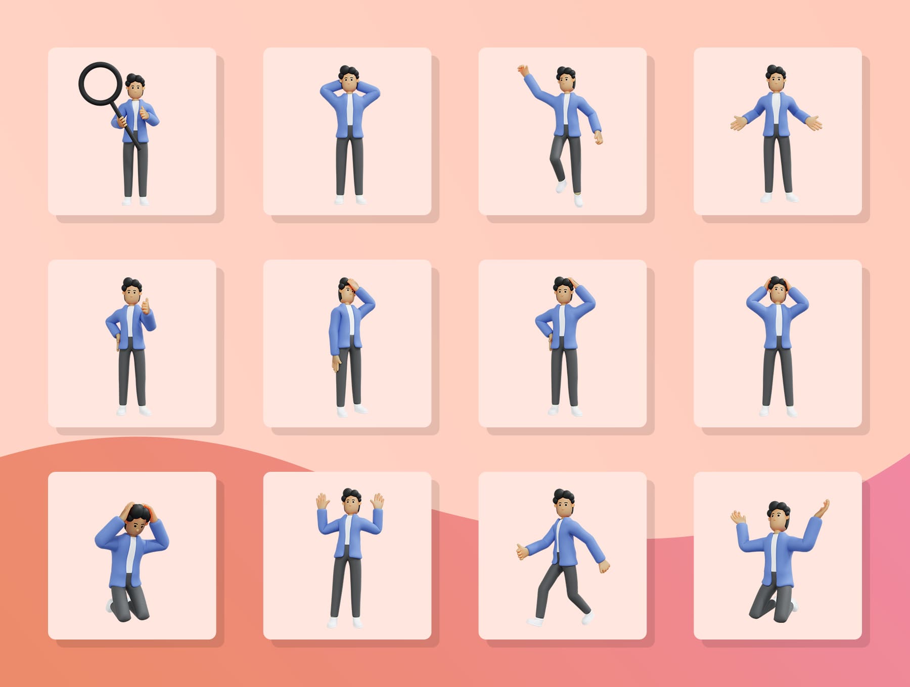 39个带场景元素的高品质3D人物模型素材