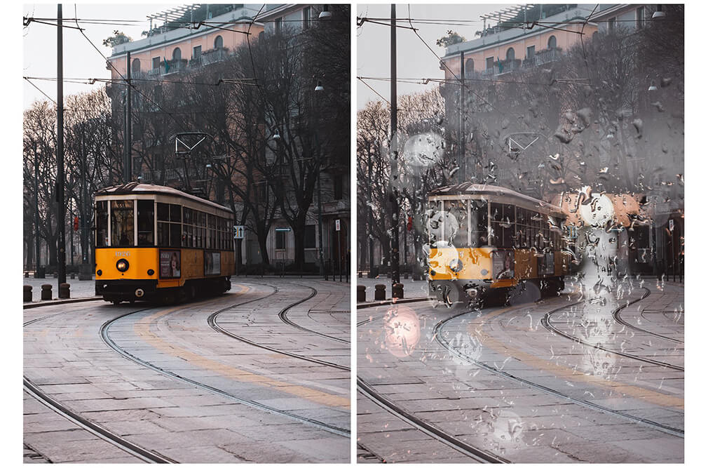 窗户雨水/雨滴照片叠层JPG素材