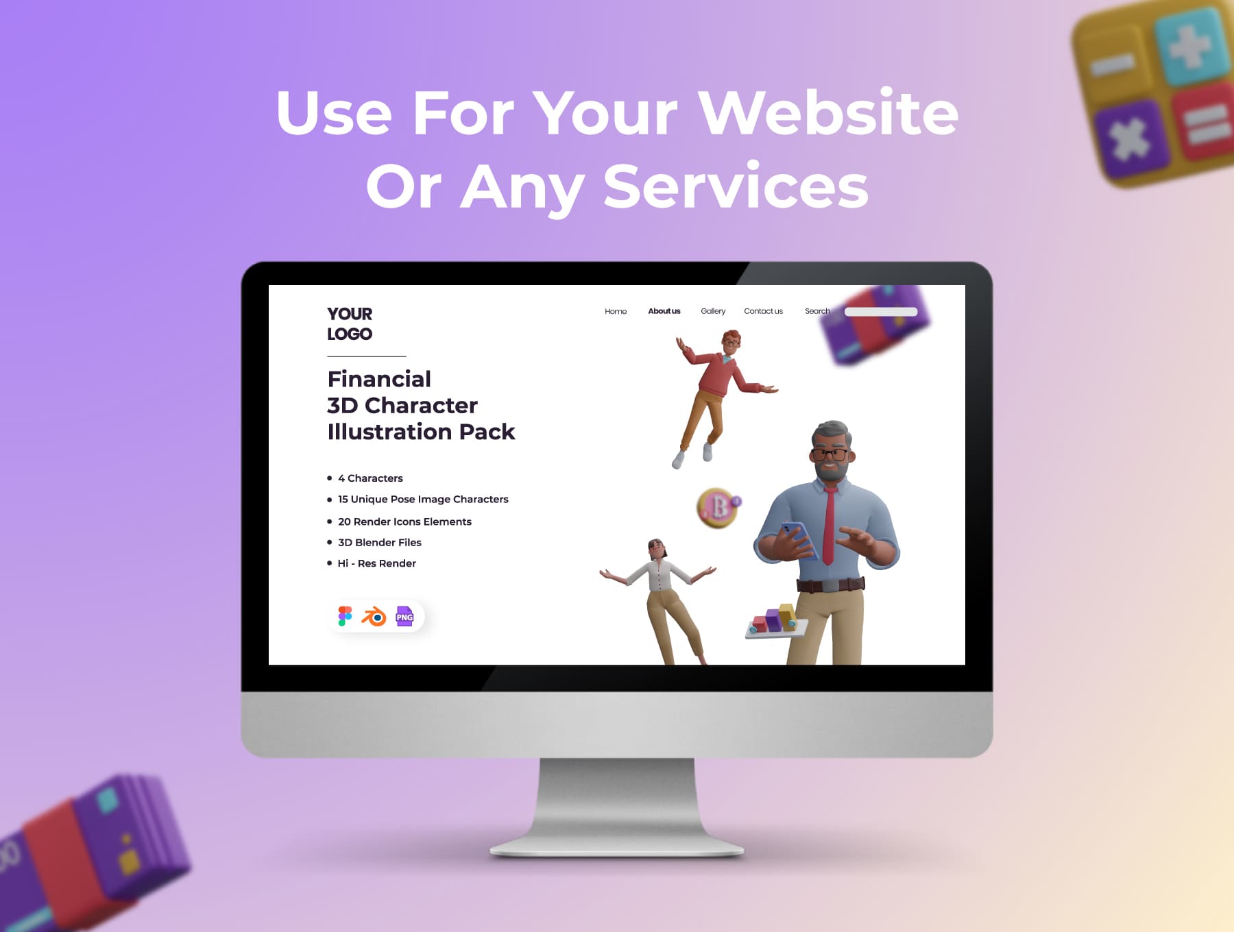 一套金融人物类3D角色插画素材包