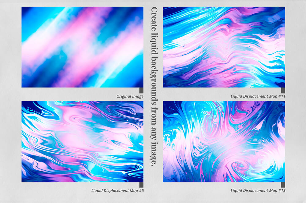 液体扭曲置换贴图效果PSD素材模板