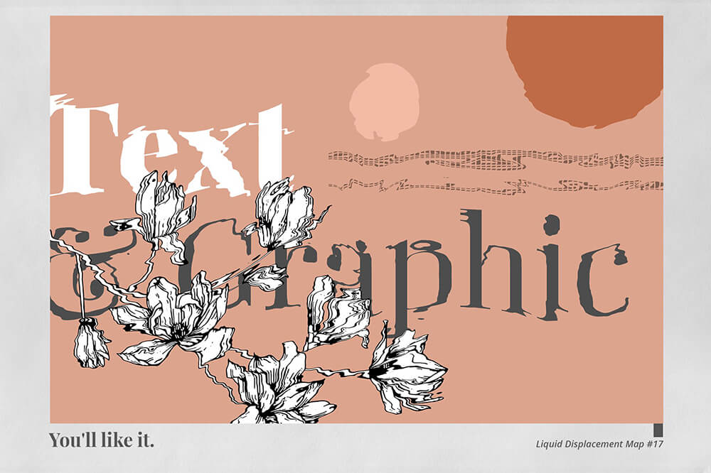 液体扭曲置换贴图效果PSD素材模板