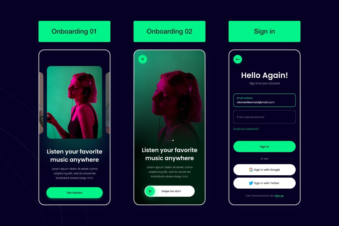 音乐流媒体APP UI Kit素材包