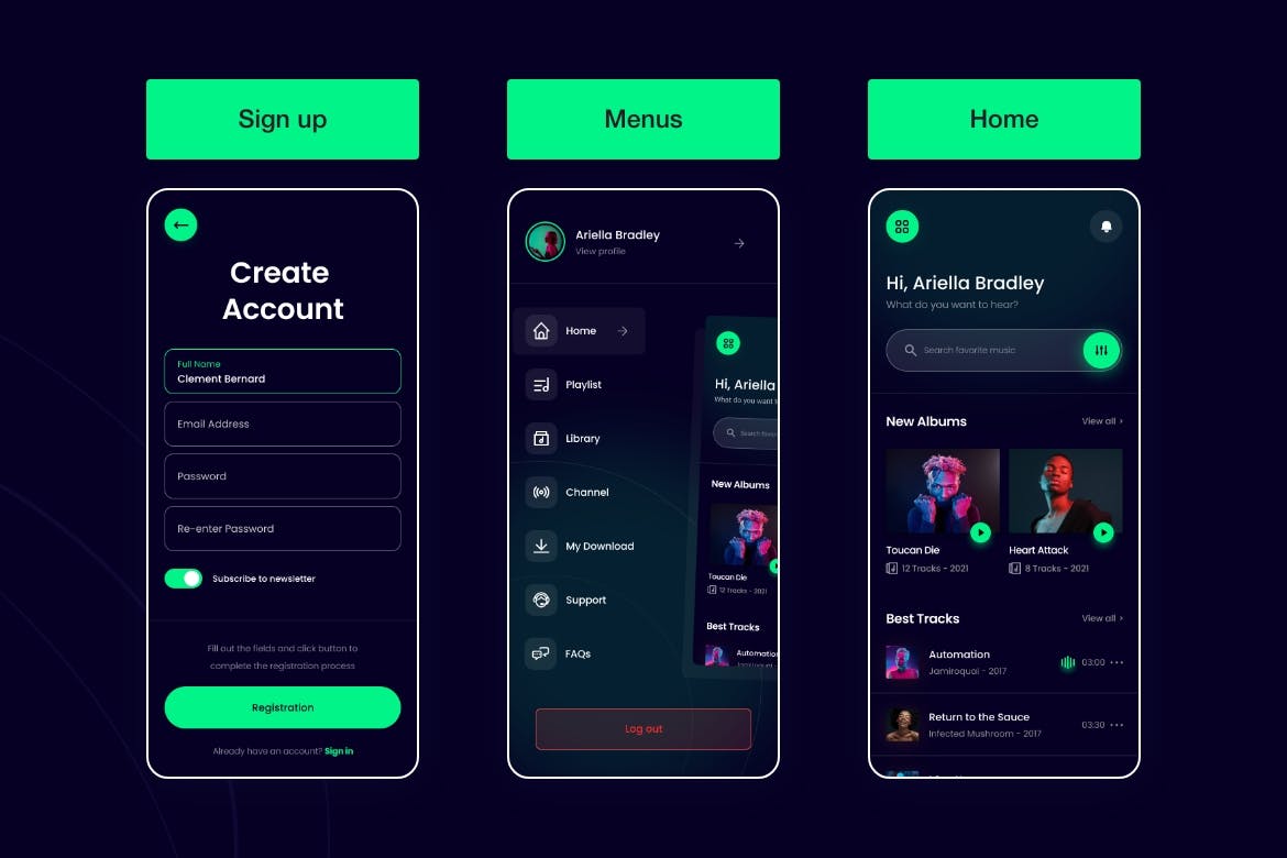 音乐流媒体APP UI Kit素材包