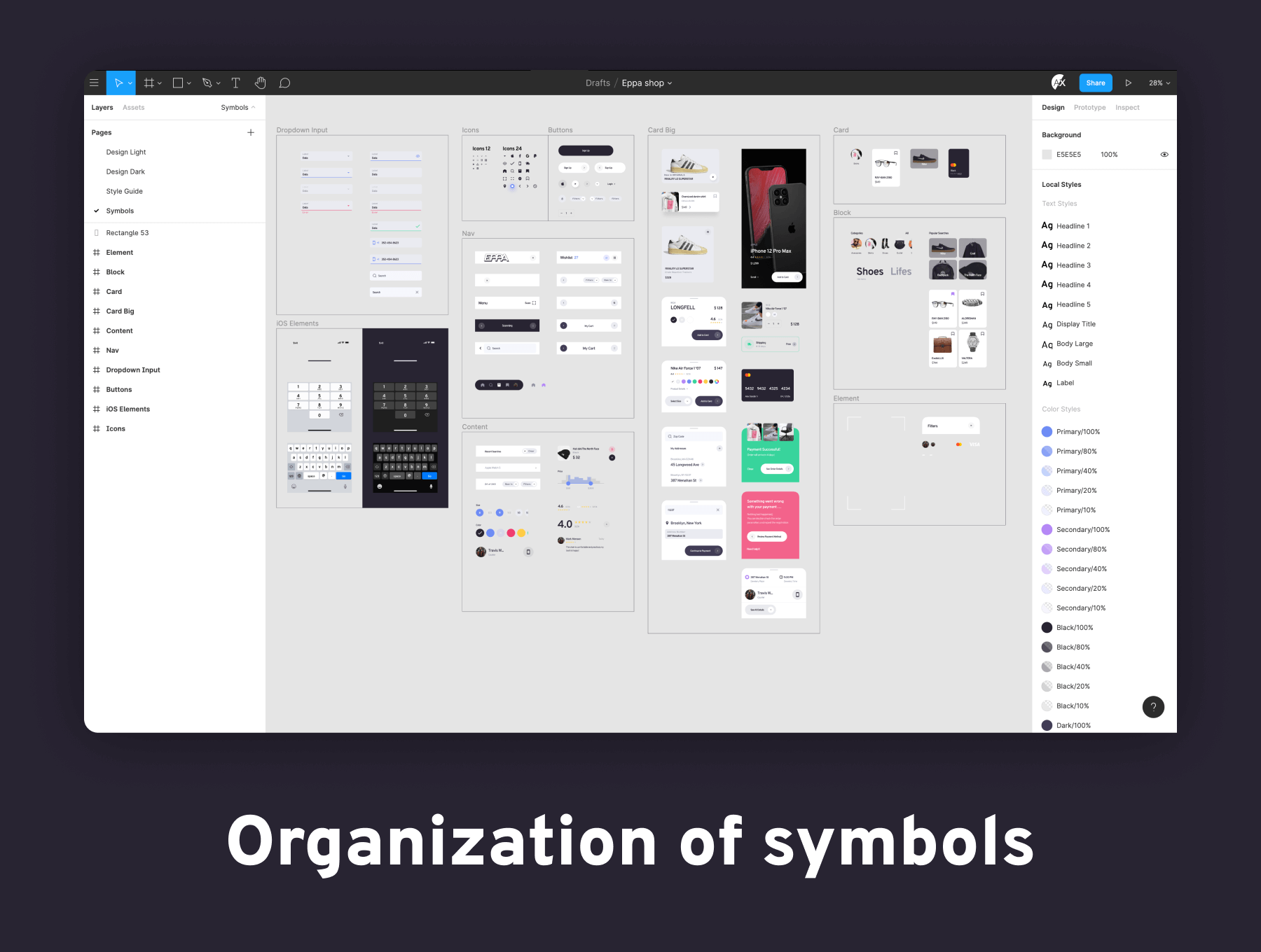 25个潮流黑白色调时尚购物电商APP UI素材包