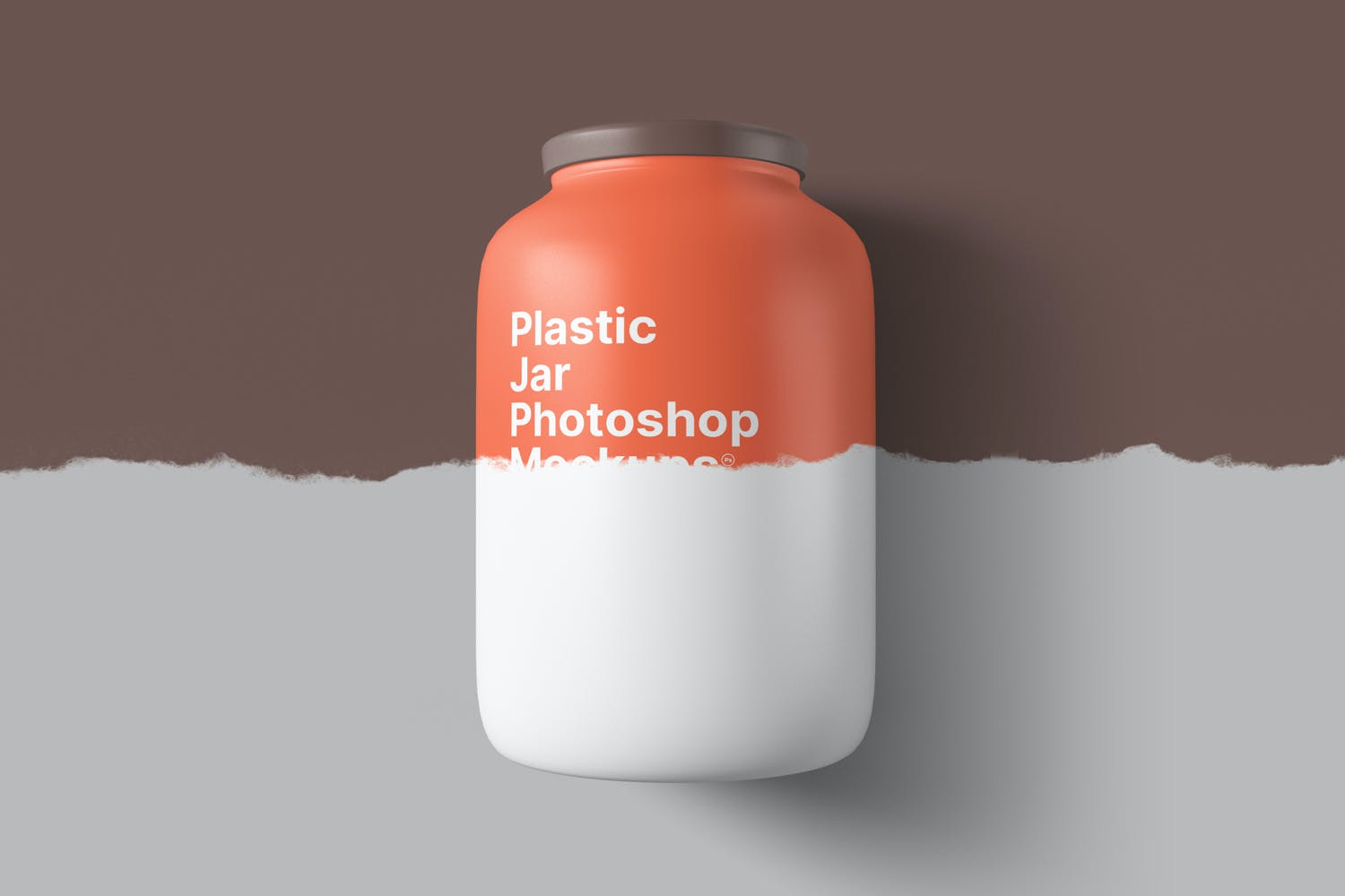 逼真塑料罐模型PSD素材样机