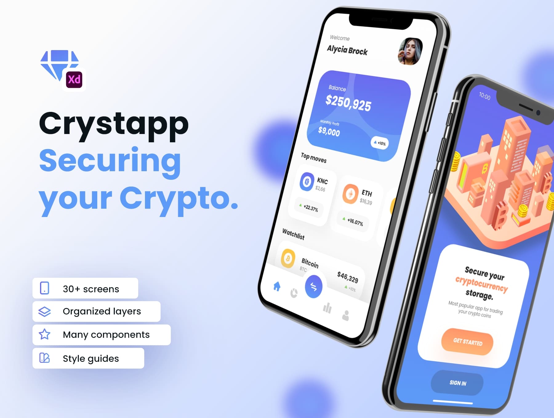 30个加密主题货币钱包APP UI Kit素材包