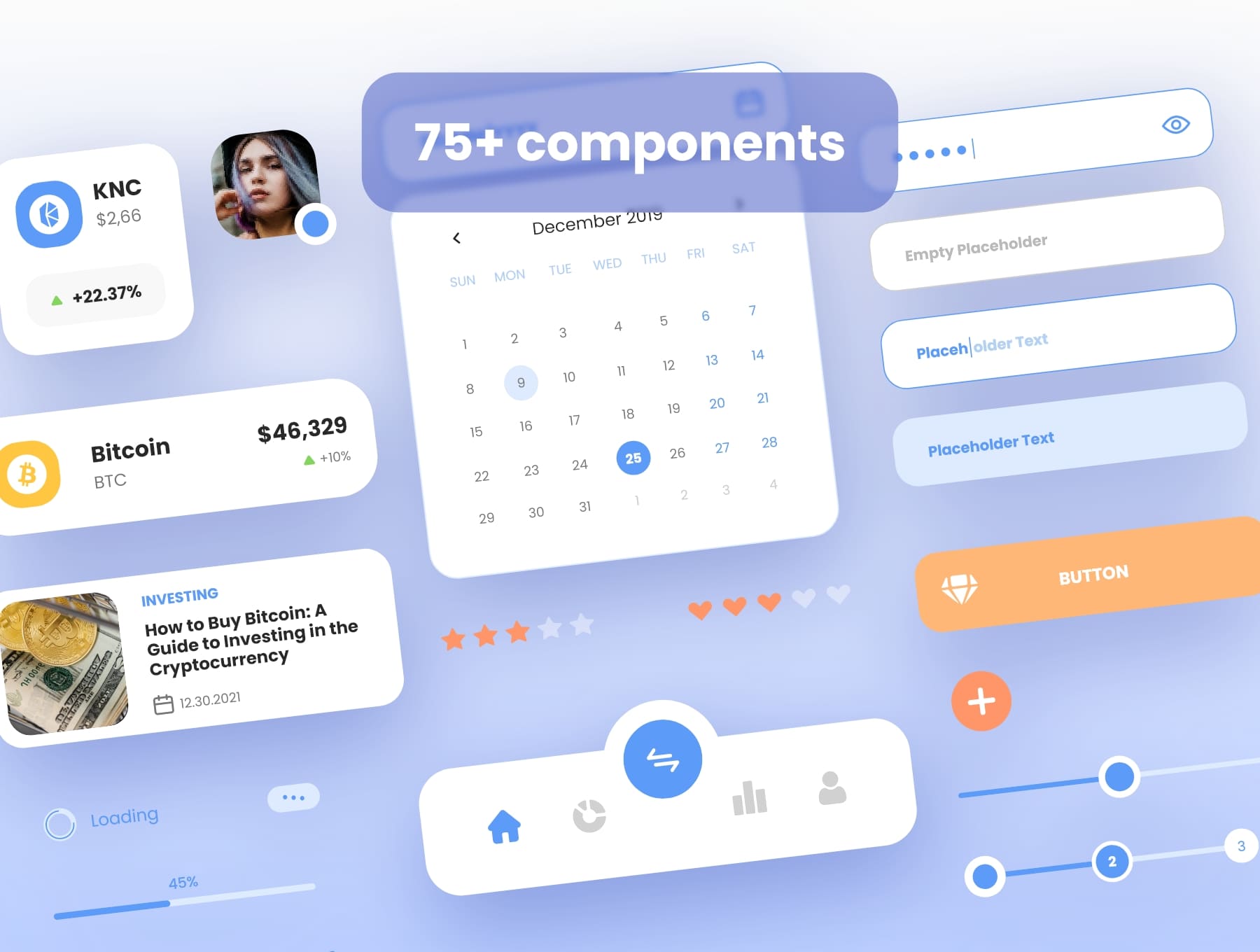 30个加密主题货币钱包APP UI Kit素材包