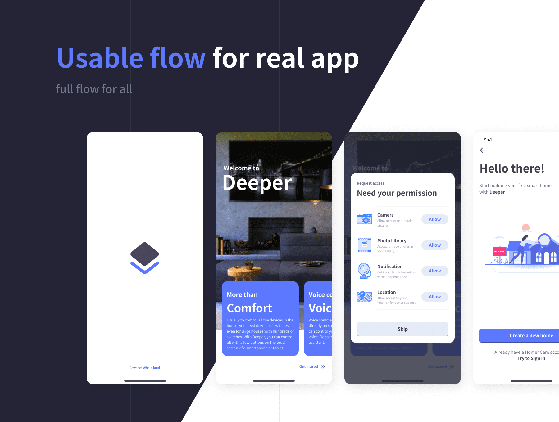 一套紫色智能家居APP UI Kit界面素材包