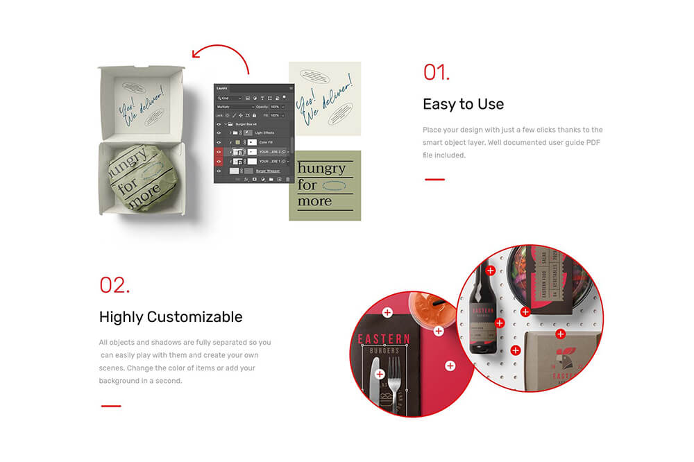 超级逼真的汉堡场景样机PSD素材包