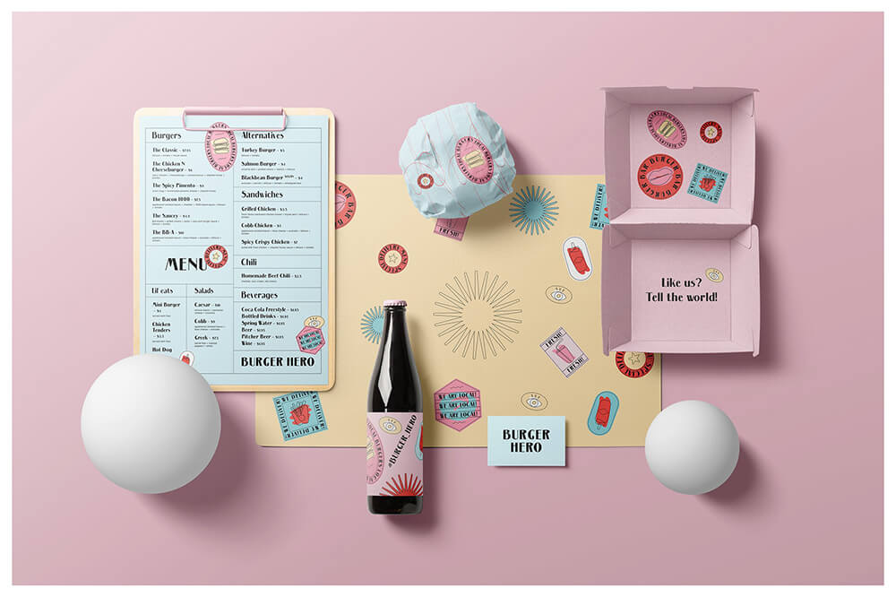 超级逼真的汉堡场景样机PSD素材包