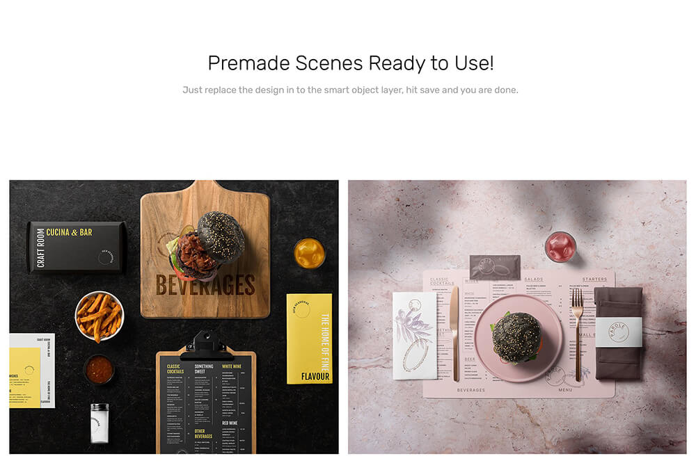 超级逼真的汉堡场景样机PSD素材包