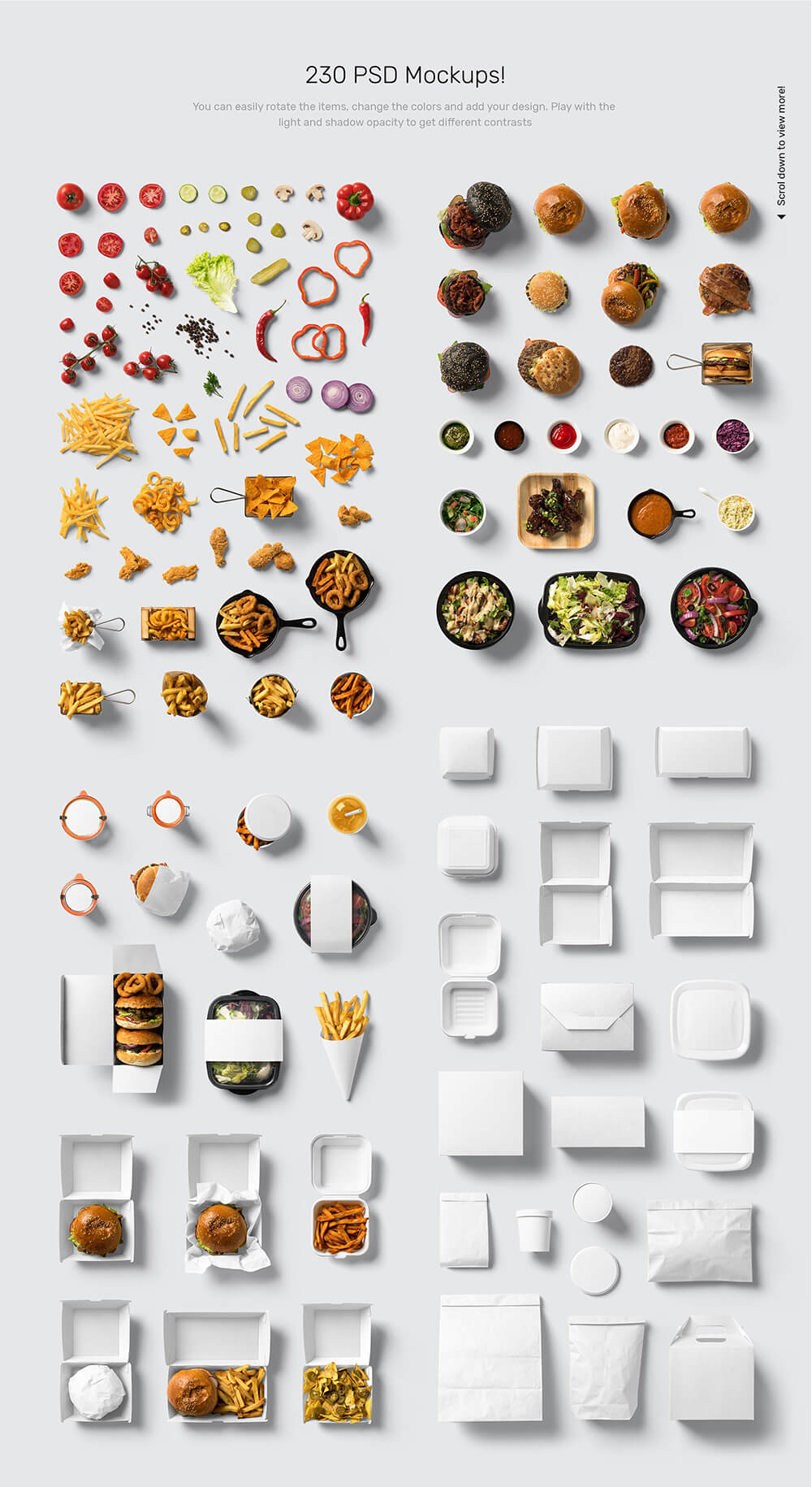 超级逼真的汉堡场景样机PSD素材包