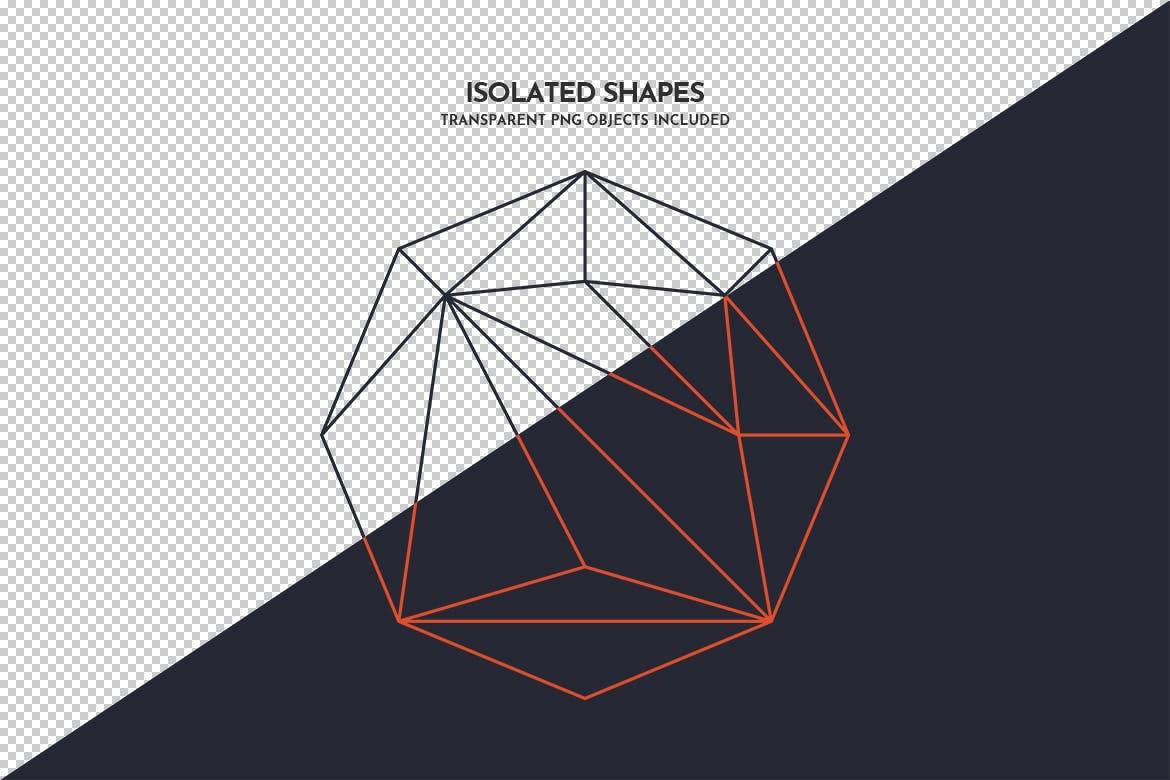 一套几何图形PS笔刷画笔素材