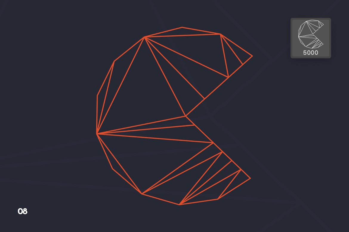 一套几何图形PS笔刷画笔素材