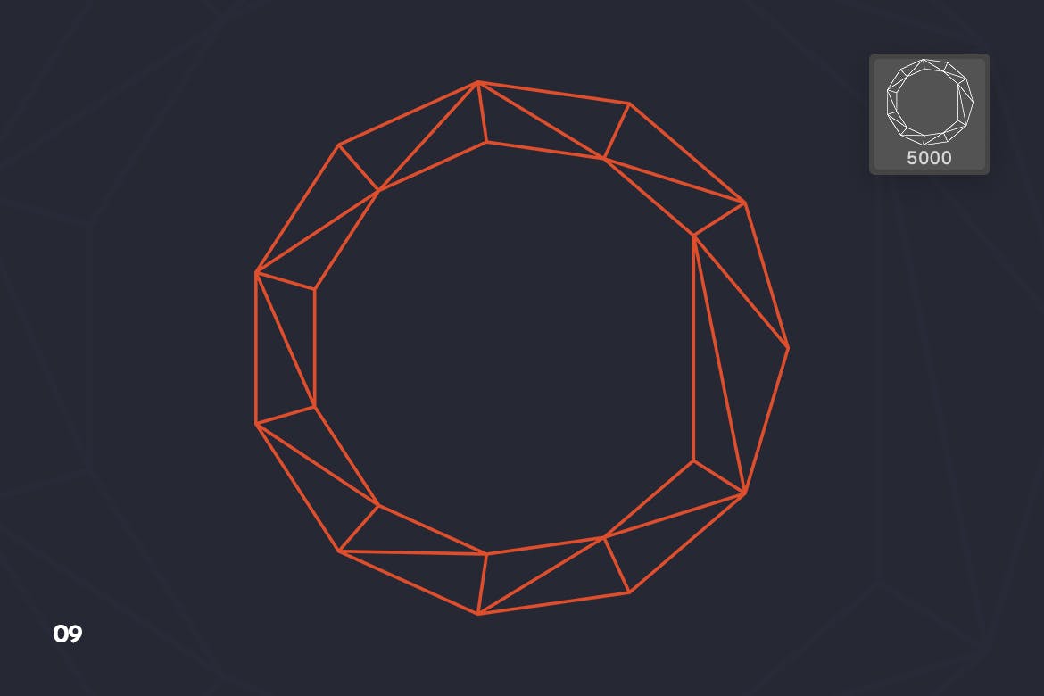 一套几何图形PS笔刷画笔素材