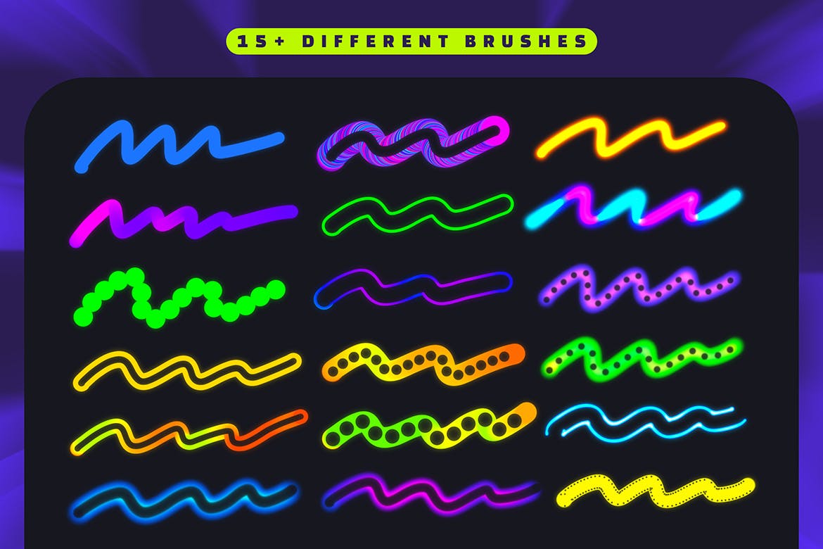 15个Procreate单线刻字笔刷素材