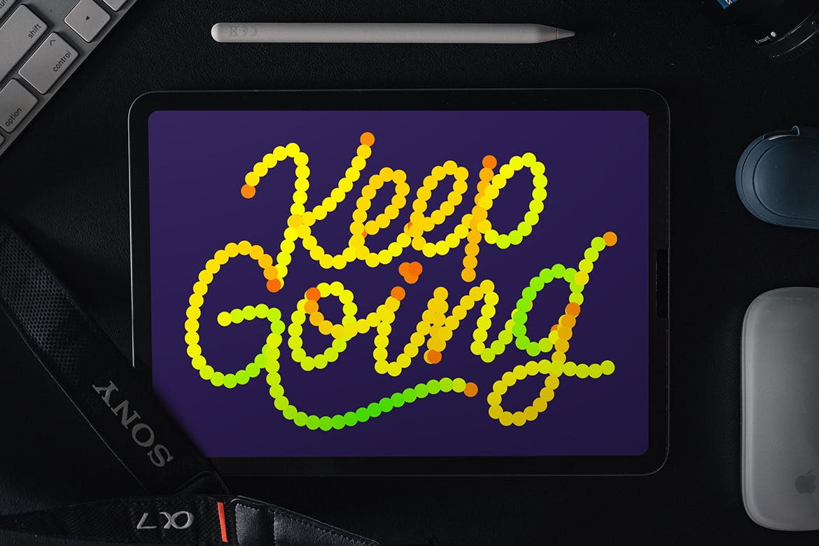 15个Procreate单线刻字笔刷素材