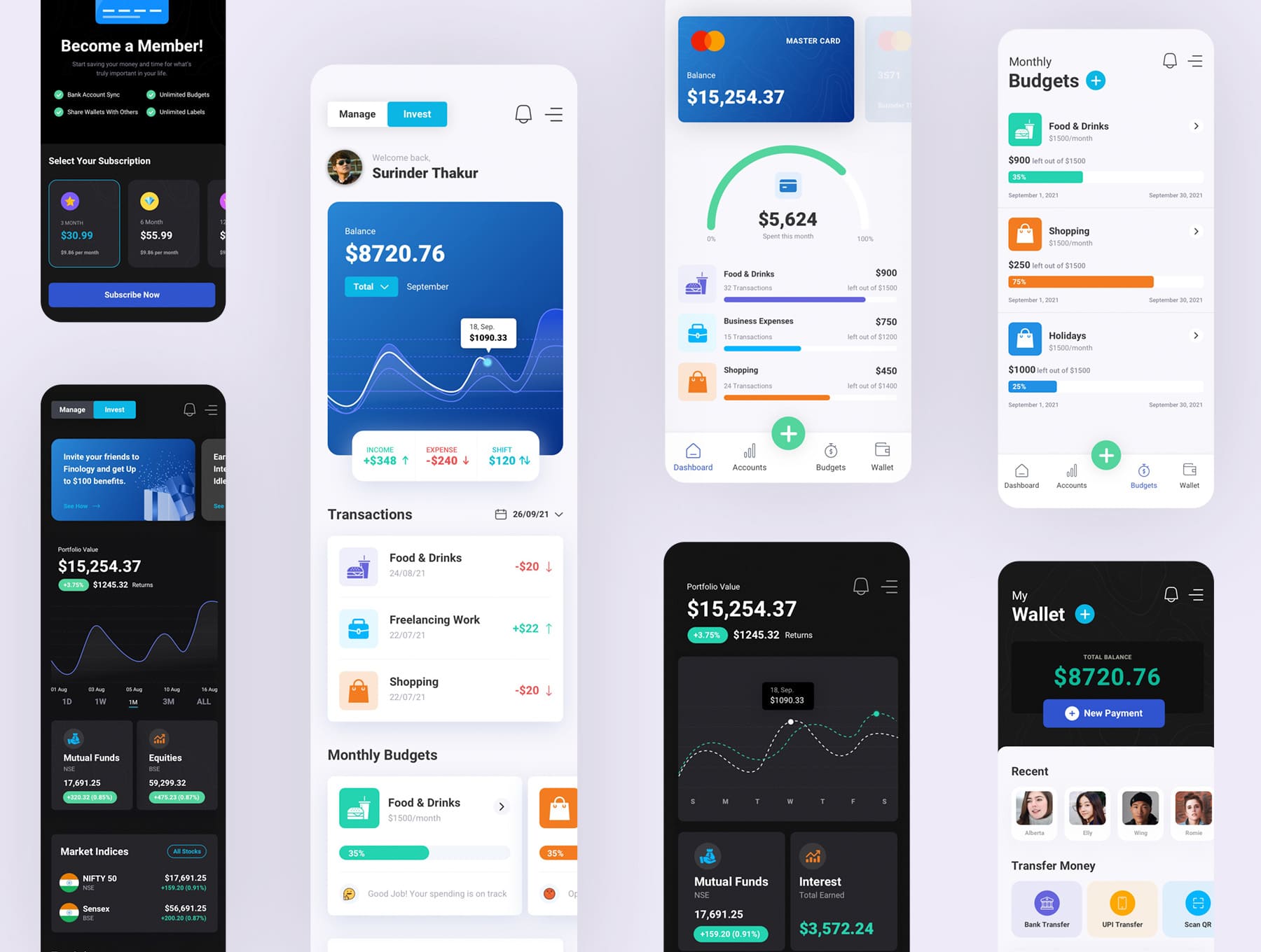 一套资金管理应用APP UI KIT素材包