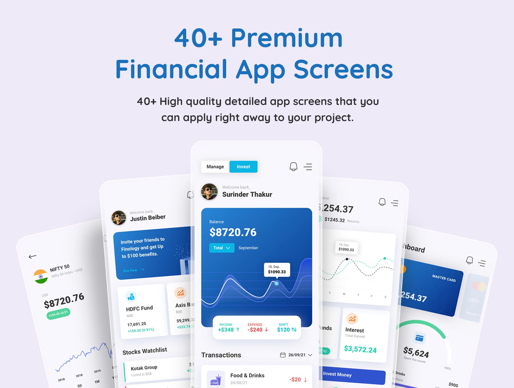 一套资金管理应用APP UI KIT素材包