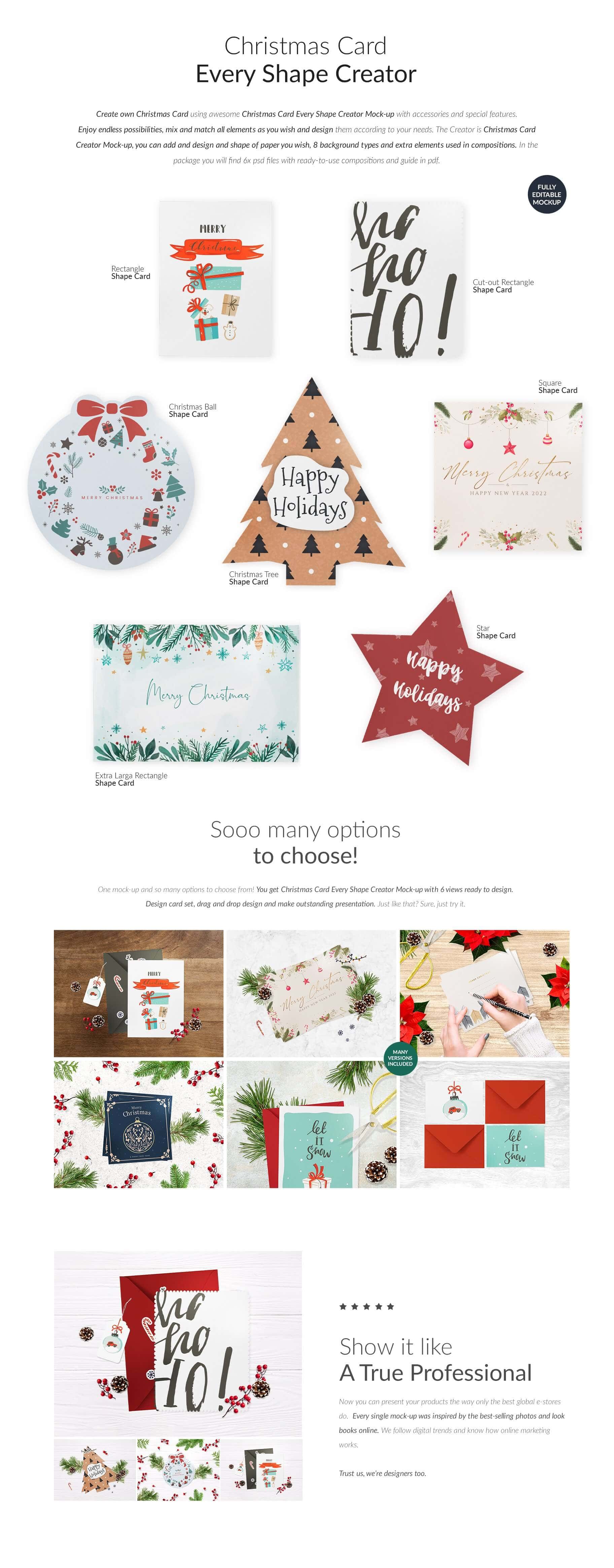 圣诞节主题贺卡设计样机PSD素材