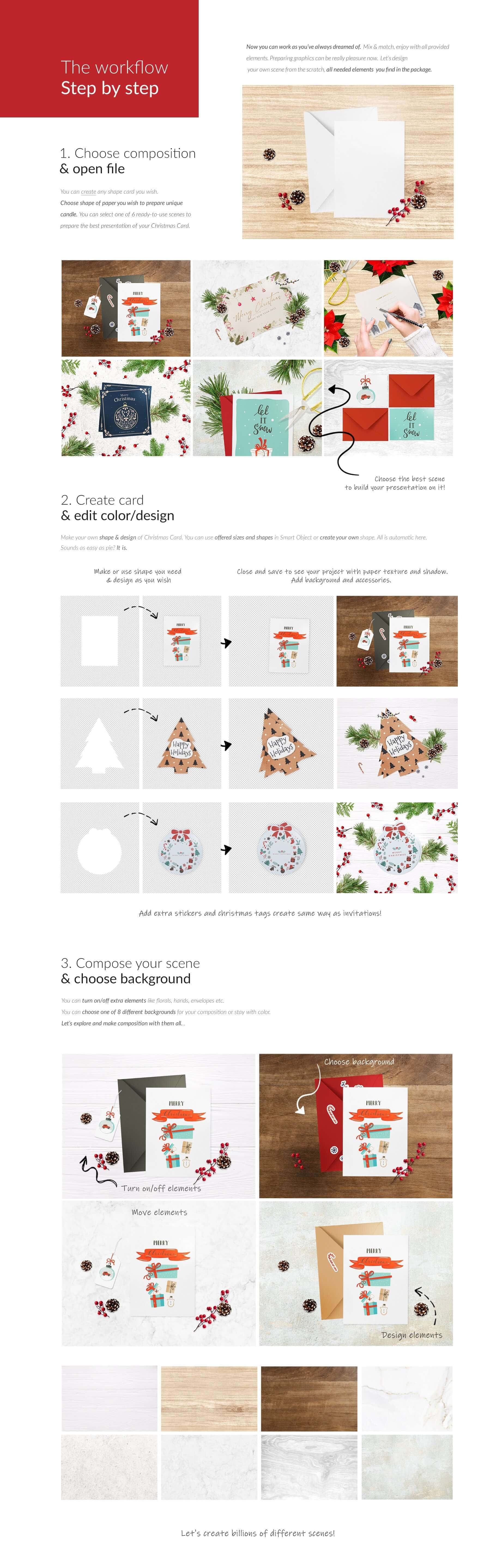 圣诞节主题贺卡设计样机PSD素材