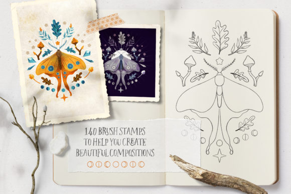 拥有神秘元素的印章Procreate笔刷素材