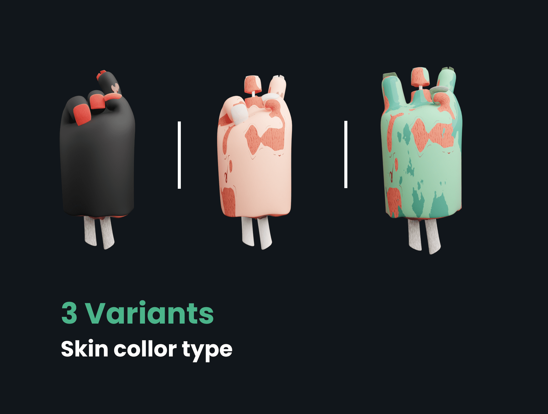 40个恐怖又特别的绿色3D手持手机素材包