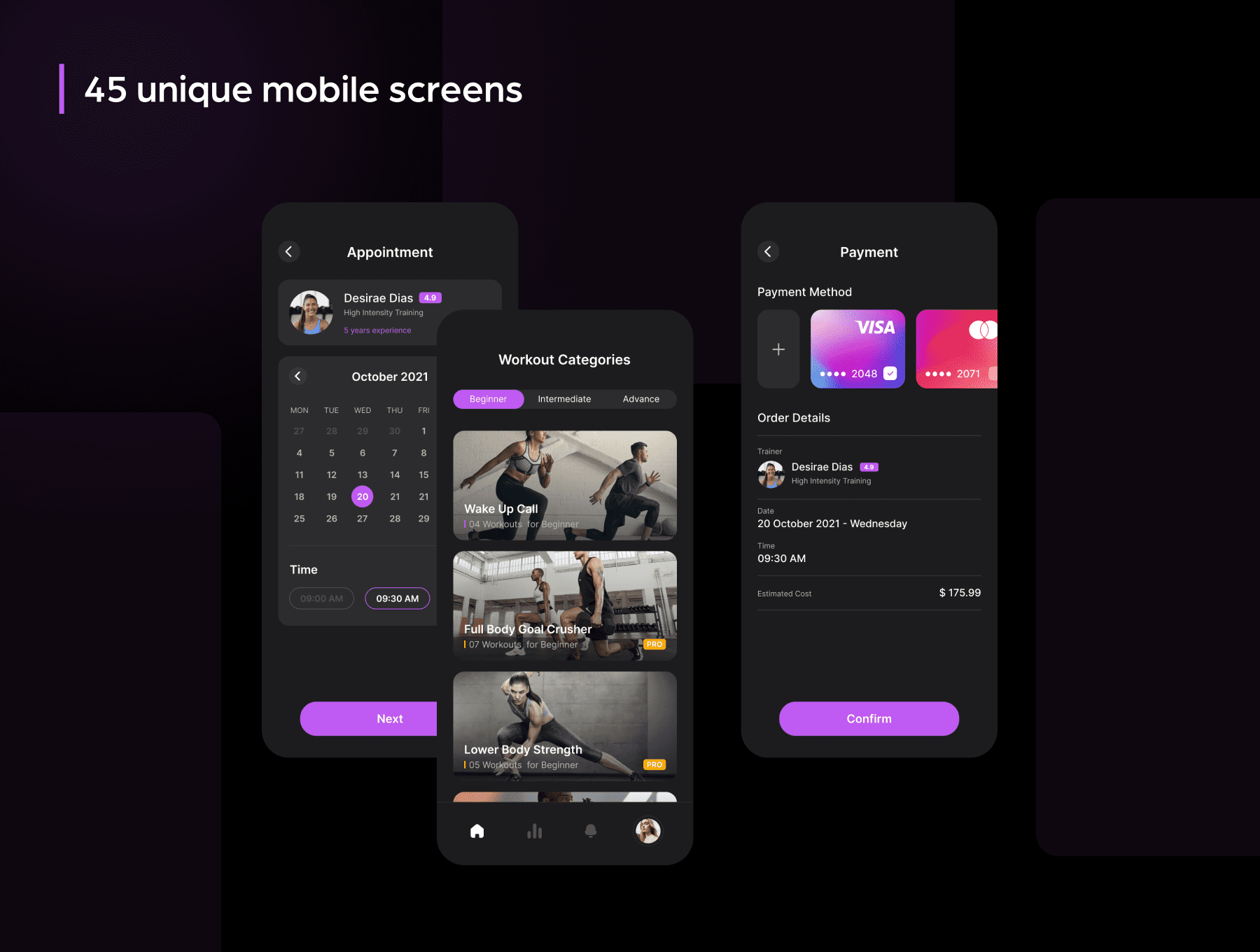 45个高质量健身主题UI设计素材包