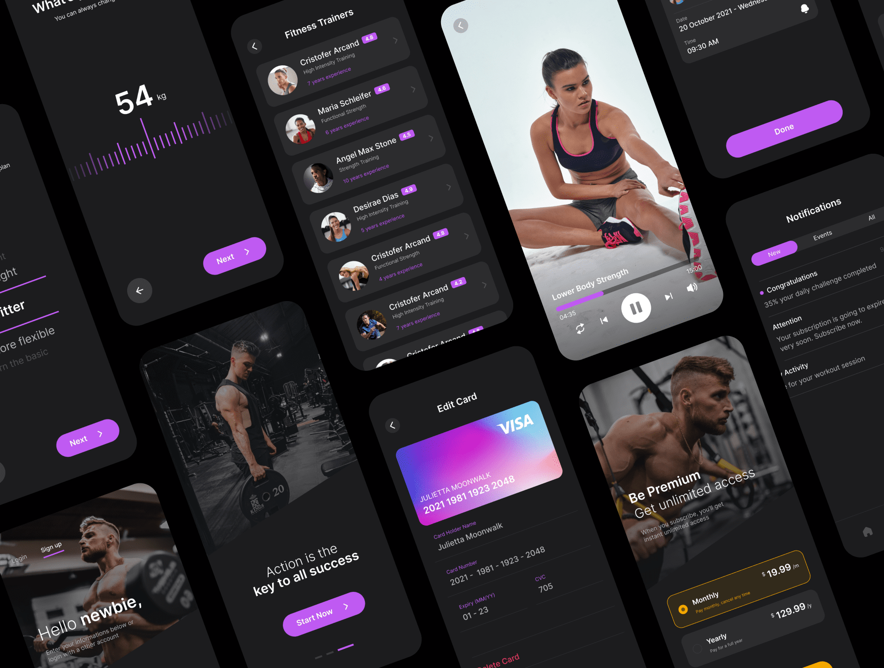 45个高质量健身主题UI设计素材包