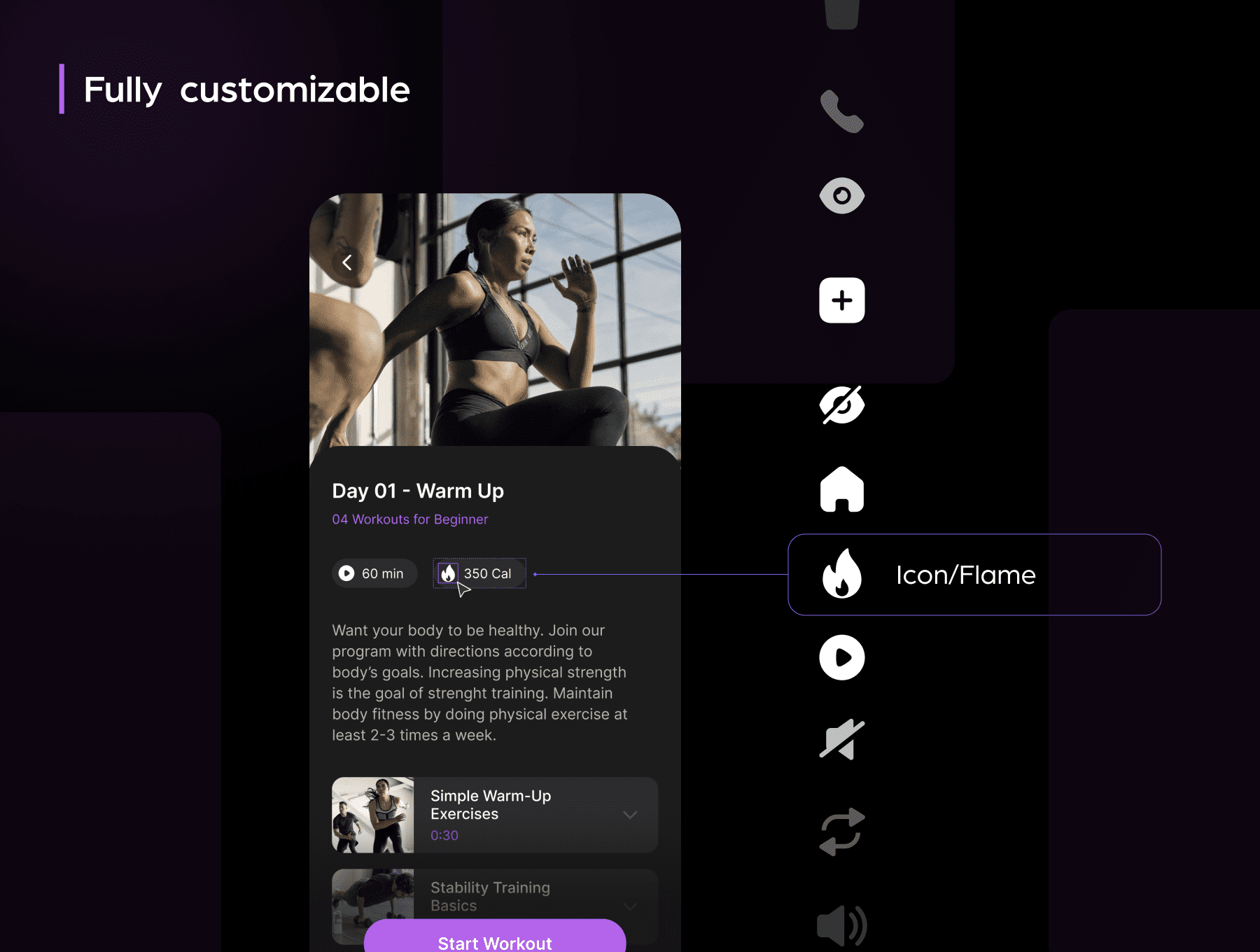 45个高质量健身主题UI设计素材包