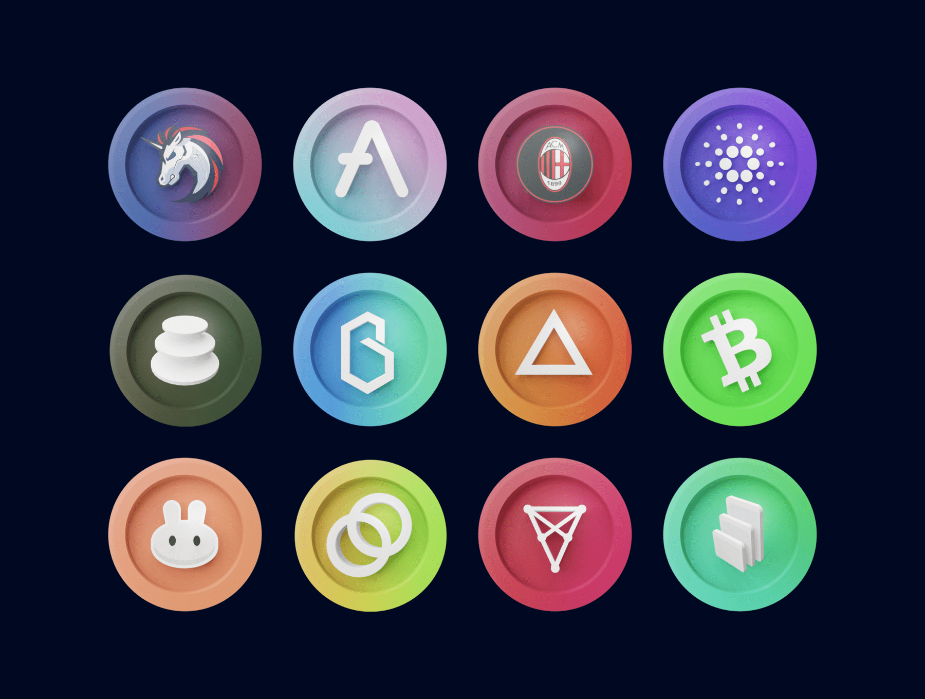 105个3D加密货币主题图标徽标素材（Blender）