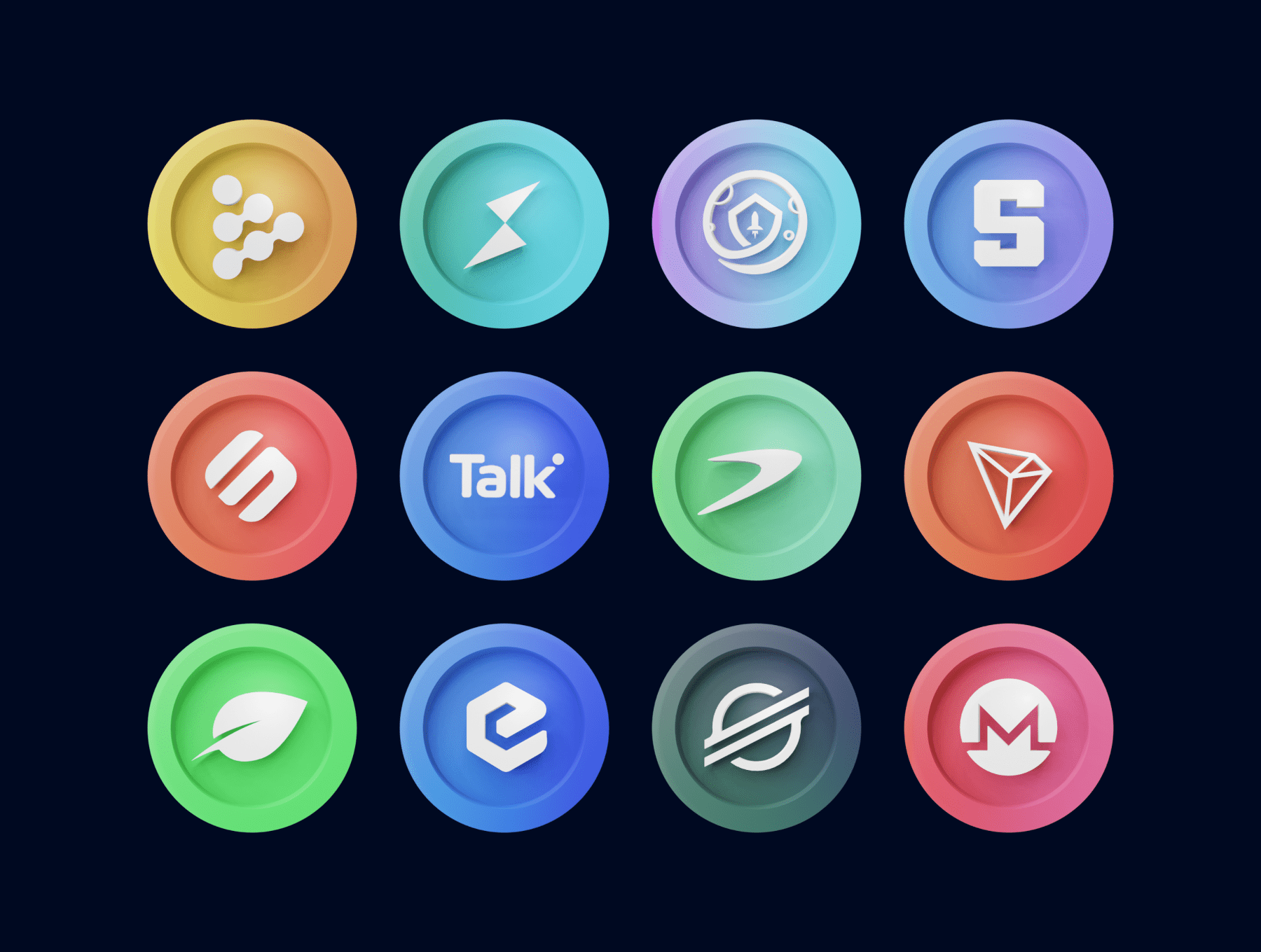 105个3D加密货币主题图标徽标素材（Blender）