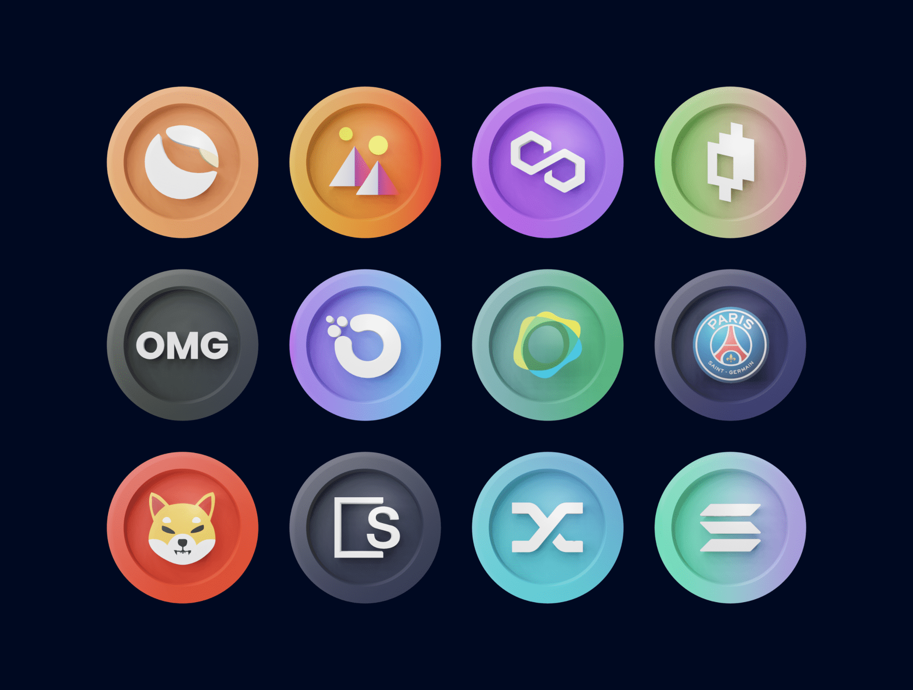 105个3D加密货币主题图标徽标素材（Blender）