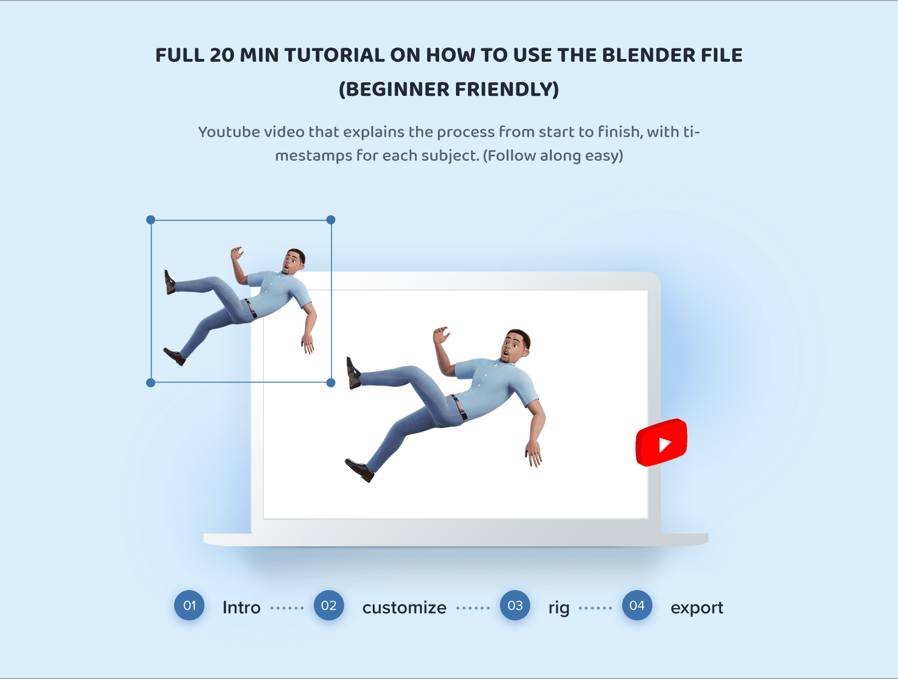 一套3D男性角色姿势库素材包(Blender)