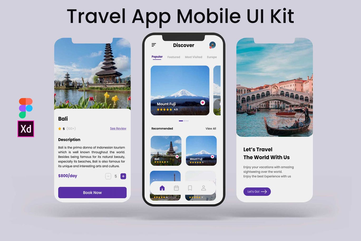 6个轻量级设计中规中矩的旅游类APP UI 界面素材
