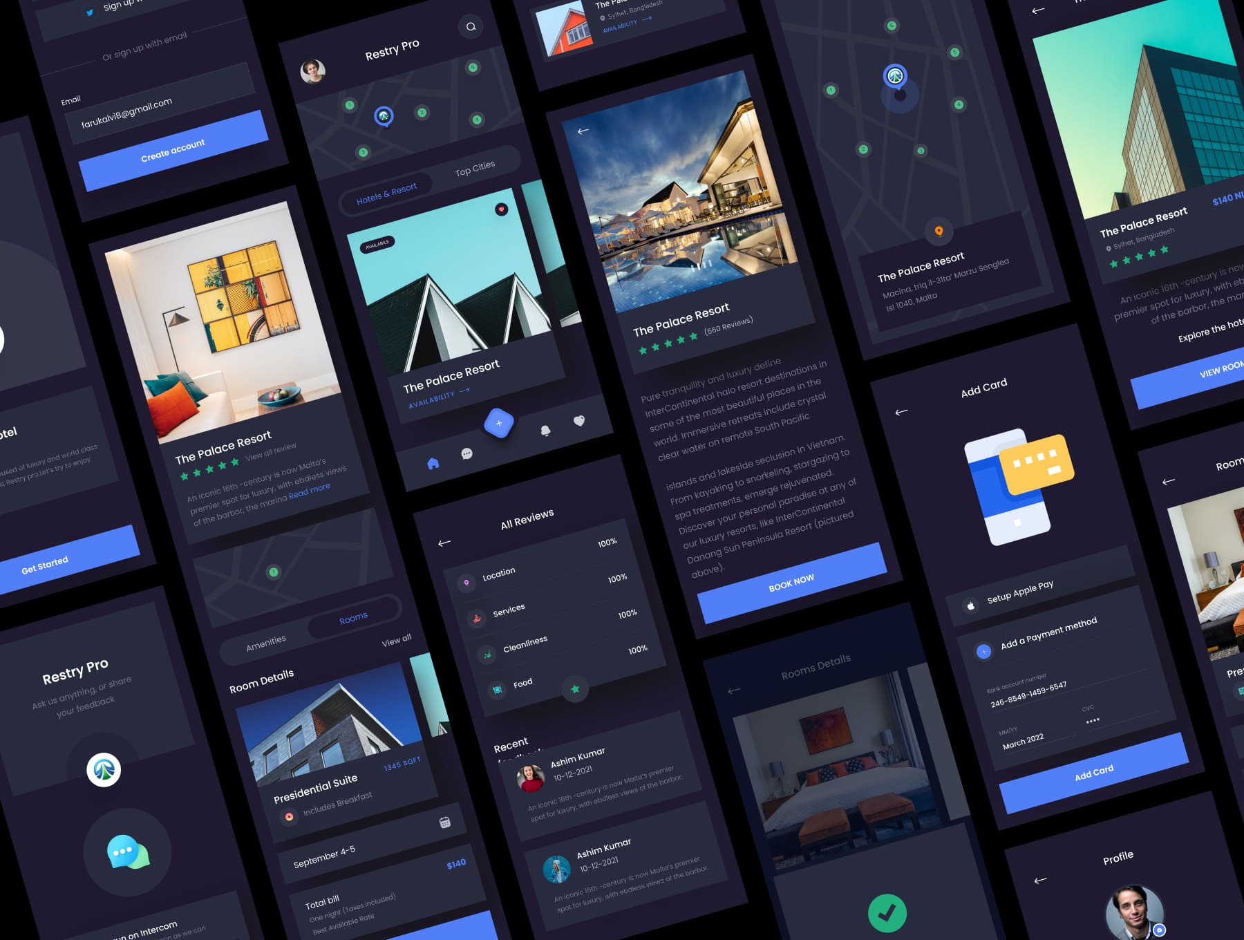 50多个房地产主题卡片风格设计APP UI界面素材